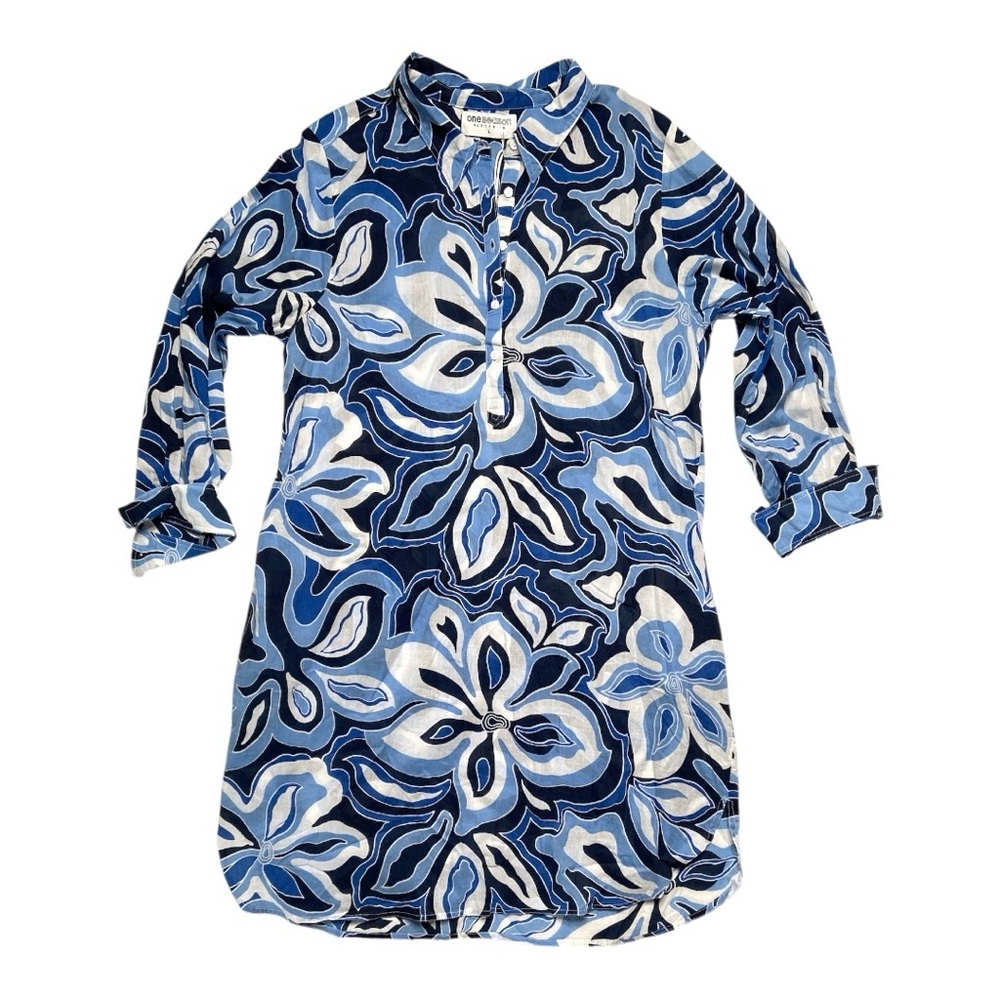 One Season Australia Copacabana Blue Middy Gilli Dress Size Large